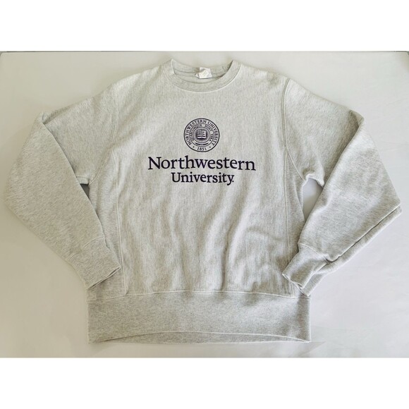 Vintage Y2K Champion Reverse Weave Northwestern University Sweatshirt Gray Small - Picture 2 of 10